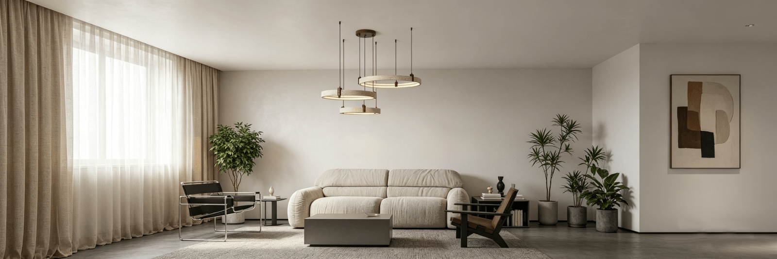 Living Room - Glow Stone Lamps